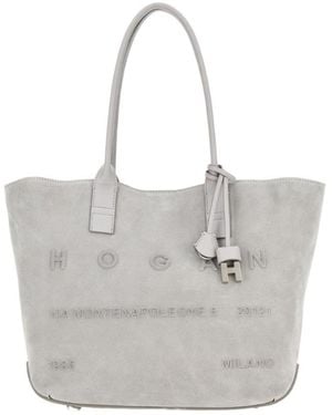 Hogan Double-Handled Tote Bag - Gray
