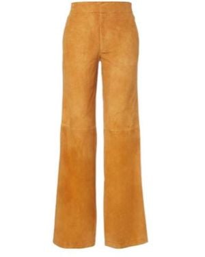 Ulla Johnson Freja Suede Flared Trousers - Orange