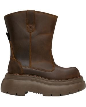 R13 Round Toe Ankle Boots - Brown