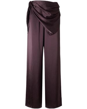 Doen Loose Satin Trousers - Purple
