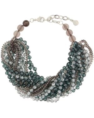 Emporio Armani Multi-Strand Beaded Necklace - Blue