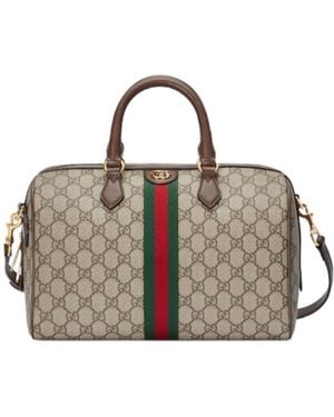 Gucci Ophidia Gg Medium Top Handle Bag - Brown