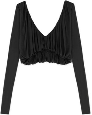 Saint Laurent Cropped Top - Black