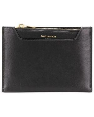 Saint Laurent Zippered Card Holder - Black