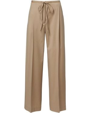 Rohe Pleated Virgin Wool Wide-Leg Trousers - Natural