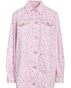 Ganni Women's Oversized Floral Print Denim Jacket - Pink