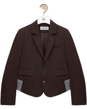 Loewe Single-Breasted Cropped Jacket - Brown
