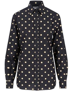 Moschino Dot Printed Buttoned Blouse - Blue