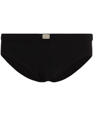 Dolce & Gabbana Logo Tag Swim Briefs - Black