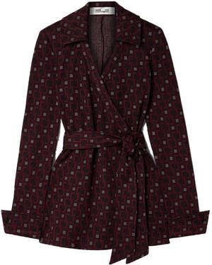 Diane von Furstenberg Sheree Jacquard Wrap Top - Purple