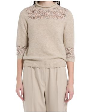 Marella Lace-Detail Sweater - Natural