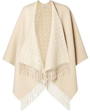 Fendi Wool And Cashmere Shawl - Natural