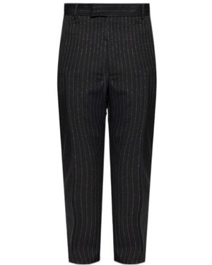 McQueen Lurex Thread Tailored Trousers - Black