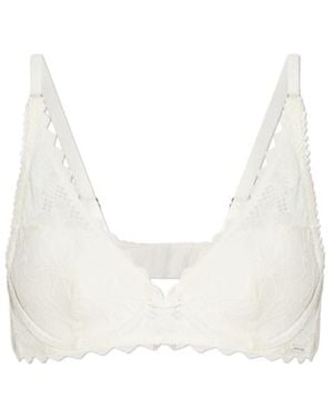 Emporio Armani Floral Lace Bra - White
