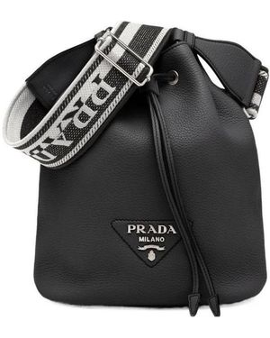 Prada Leather Bucket Bag - Black