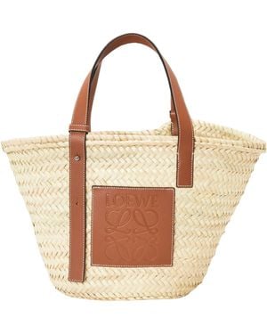 Loewe Logo Detailed Basket Bag - Natural