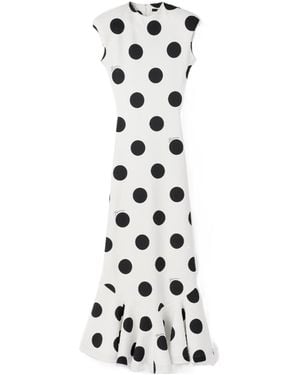 Jacquemus Dot Printed The Palmier Dress - White