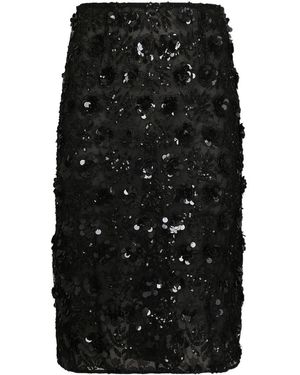 Dolce & Gabbana Sequin-Embellished Skirt - Black