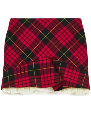 McQueen Tartan Kickback Mini Skirt - Red