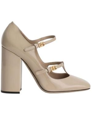 Dolce & Gabbana Dg Buckle-Embellished Leather Pumps - White