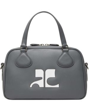 Courreges Reedition Leather Tote Bag - Gray