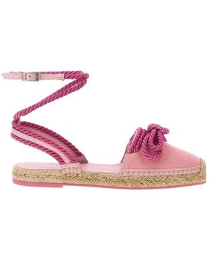 Mach & Mach Mach Mach Double Bow Strapped Espadrilles - Pink