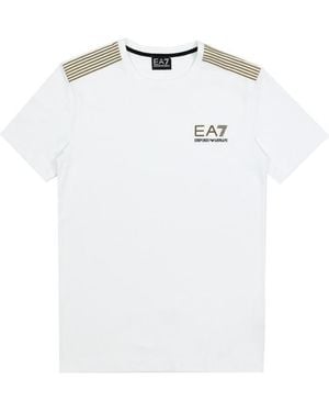 EA7 Logo Round Neck T-Shirt - White