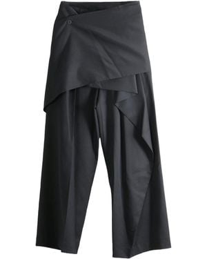 Issey Miyake High-Waisted Casual Pants - Gray