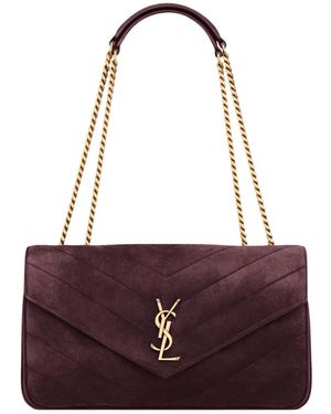 Saint Laurent Loulou Medium Shoulder Bag - Purple