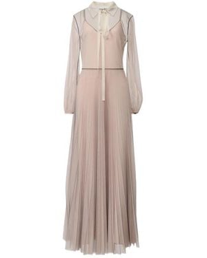 Fabiana Filippi Pleated Tulle Dress - Natural
