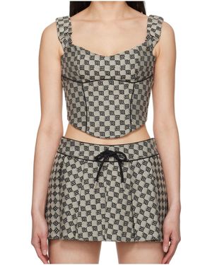 MISBHV Monogram Corset Top - Gray