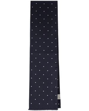 Destin Destin Dot Printed Frayed Scarf - Blue