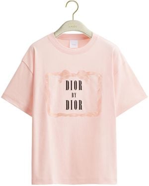 Dior Oversized Embroidered Book Cover T-Shirt - Pink
