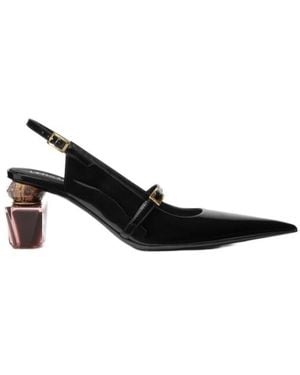 Versace Pointed-Toe Slingback Pumps - Black