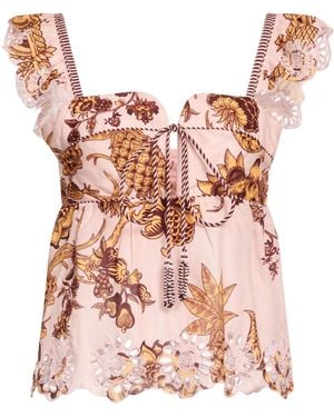 FARM Rio Sleeveless Floral Top - Pink