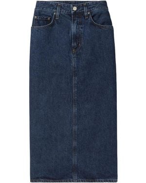 Goldsign Mid-Length Denim Midi Skirt - Blue