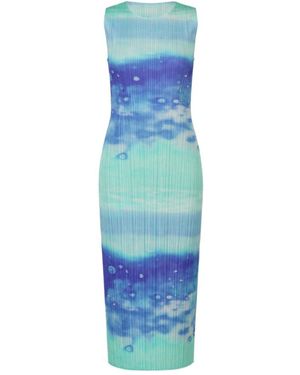 Pleats Please Issey Miyake Pleats Please Sleeveless Midi Dress - Blue