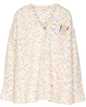 Loewe Trapeze Logo-Embroidered Cardigan - Natural
