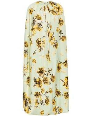 Jil Sander Floral Caped Midi Dress - Metallic