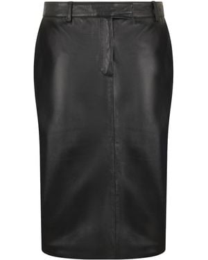 GIUSEPPE DI MORABITO High-Waisted Leather Skirt - Black