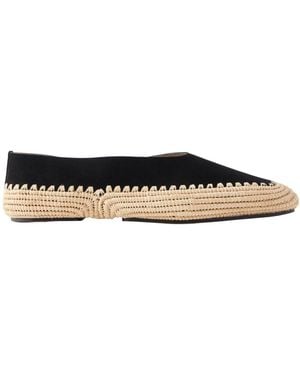 Gabriela Hearst Suede And Raffia Ballet Flats - Brown