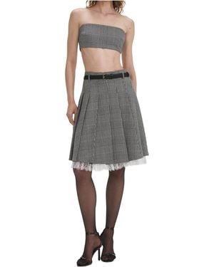 Self-Portrait Prince Of Wales-Check Skirt - Grey