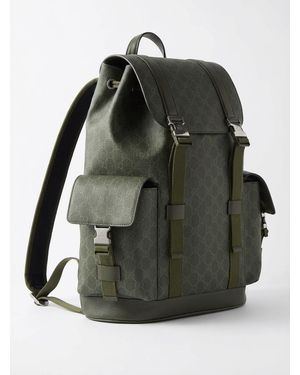 Gucci Gg Monogram Large Backpack - Green