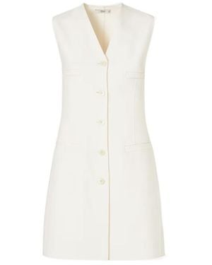 Fendi Ivory Wool Dress - White