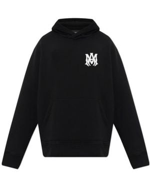Amiri Logo-Print Cotton Hoodie - Blue