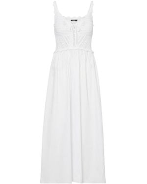 Liu Jo Long Dress With Openwork Top - White