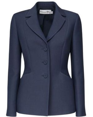 Dior Christian Single-Breasted Long-Sleeved Jacket - Blue