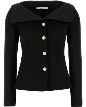 Alessandra Rich Mikado Collar Light Jacket - Black