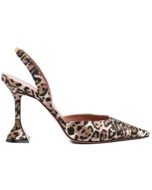 AMINA MUADDI Holli Leopard Slingback Court Shoes - Brown