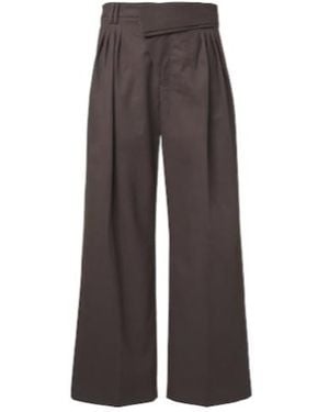 Kiko Kostadinov Dieze Cotton Wide-Leg Trousers - Brown